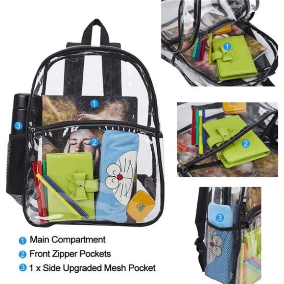 Women Heavy Duty Clear Backpack Transparent PVC Concert Mini Backpacks for Girls